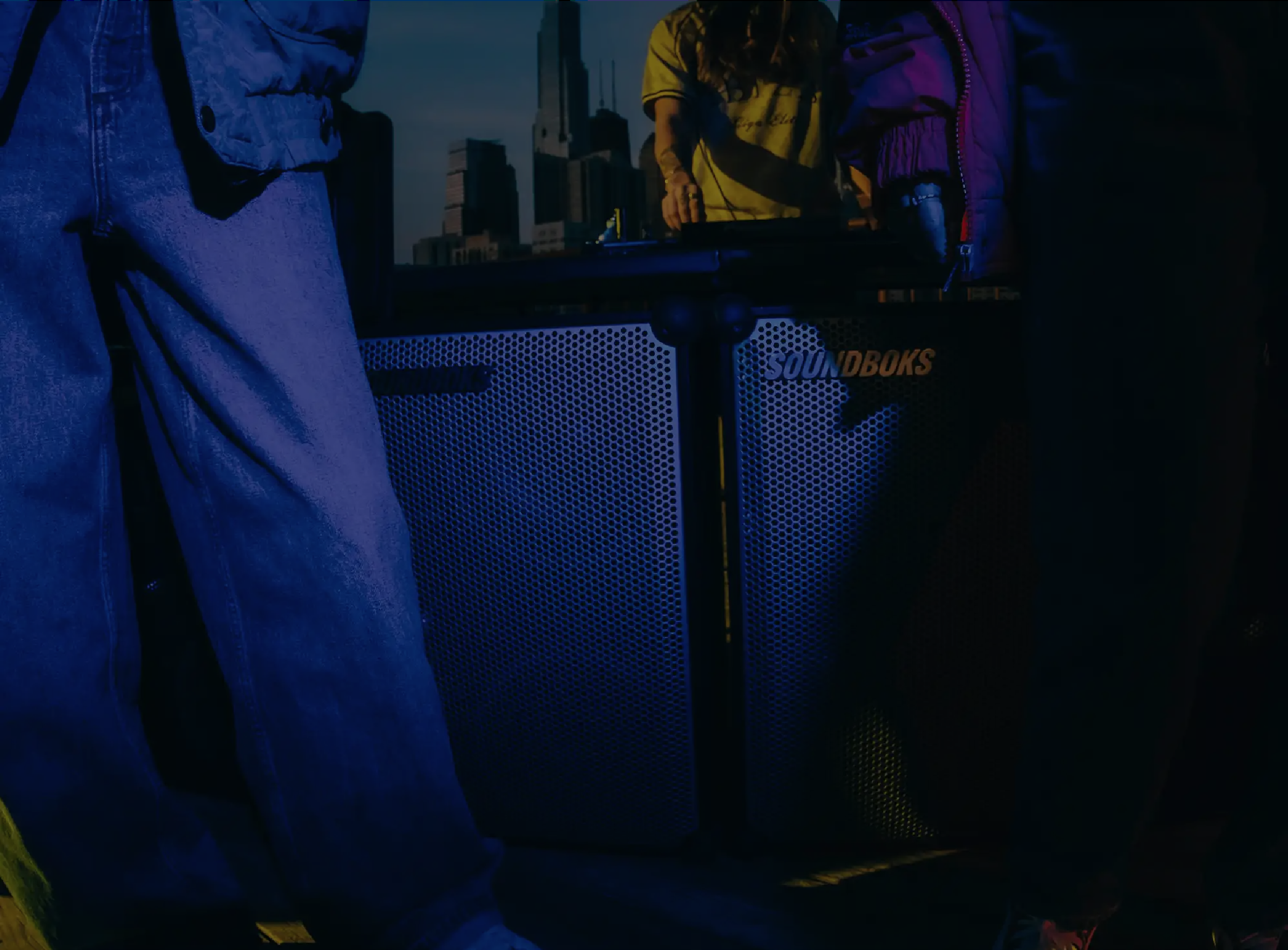 Soundboks-högtalare i festmiljö
